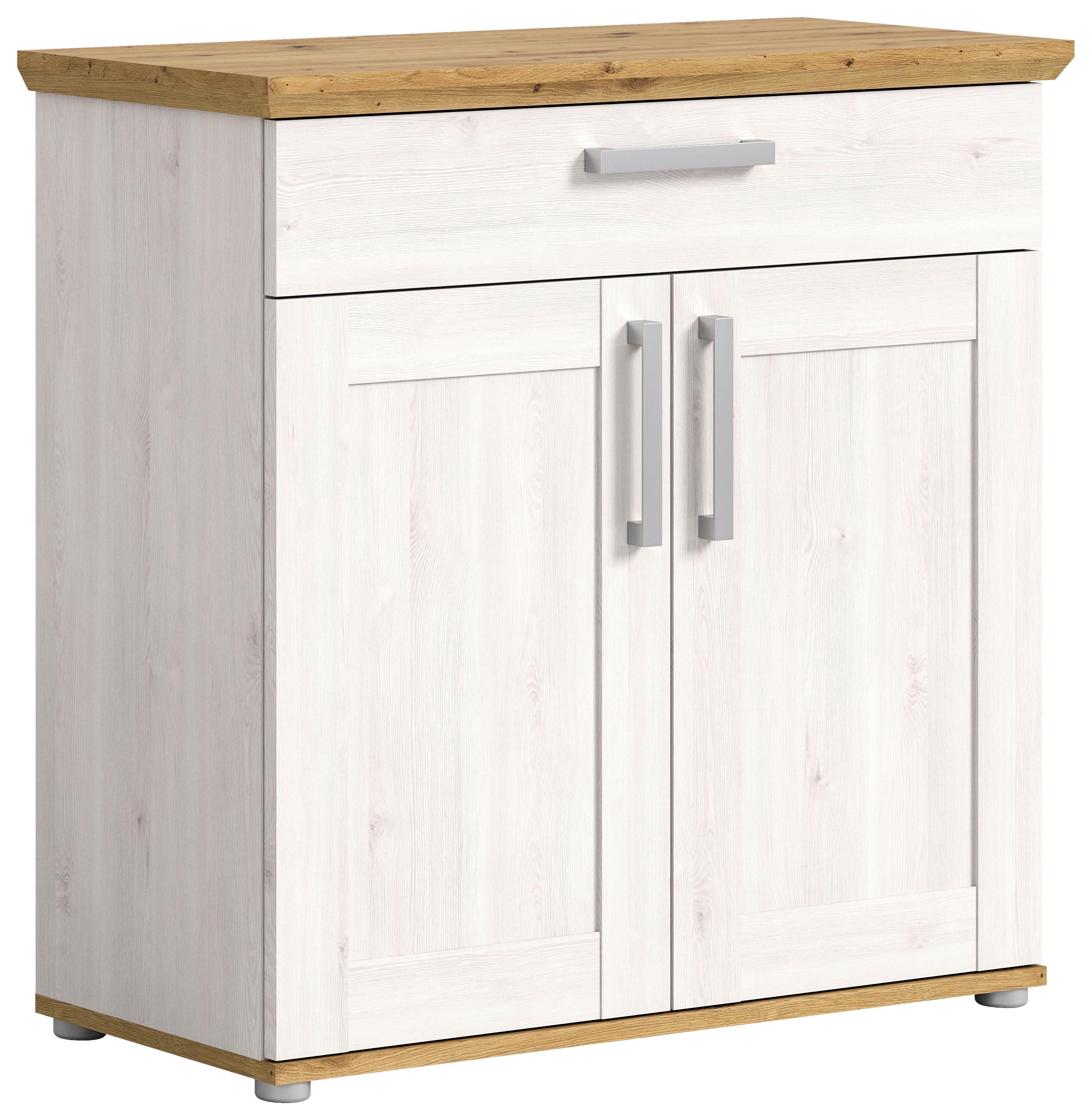 Schuhschrank Verona ca. 90x88x37 cm Lärche/Eiche - Silberfarben, KONVENTIONELL, Holzwerkstoff/Kunststoff (90/88/37cm) - MID.YOU