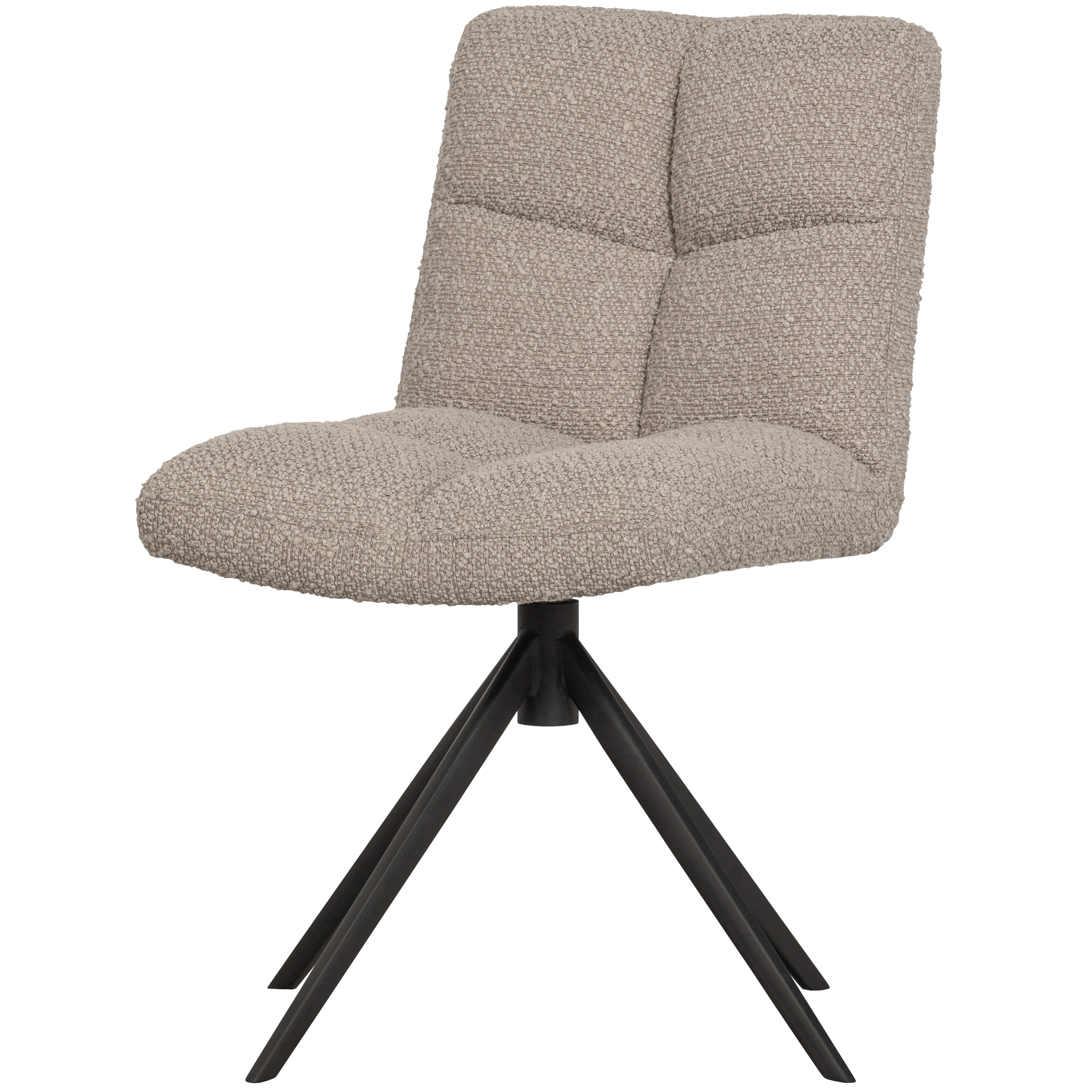 Stuhl Vinny Sandfarben B: 48 cm - Sandfarben/Schwarz, Design, Textil/Metall (48/80/45cm) - Livetastic