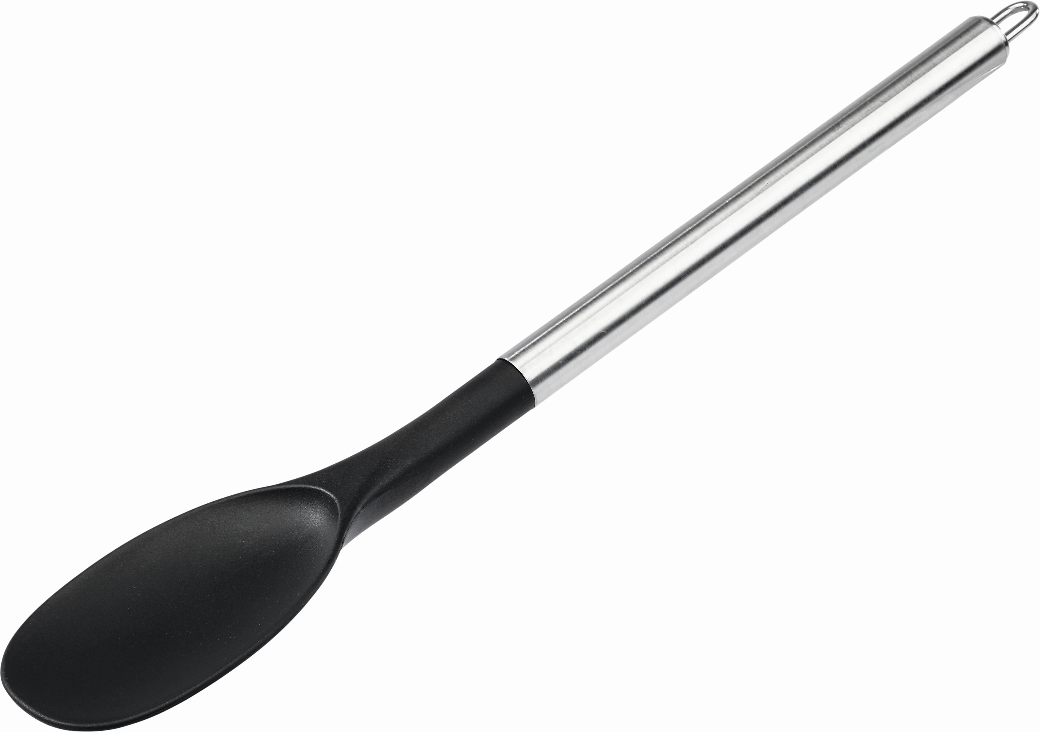 Kochlöffel Luca in Schwarz - Silberfarben/Schwarz, Kunststoff/Metall (28cm) - Modern Living