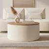 SOFFBORD ELLIOT - vit/naturfärgad, Modern, trämaterial/trä (70/70/35cm) - Bessagi Home