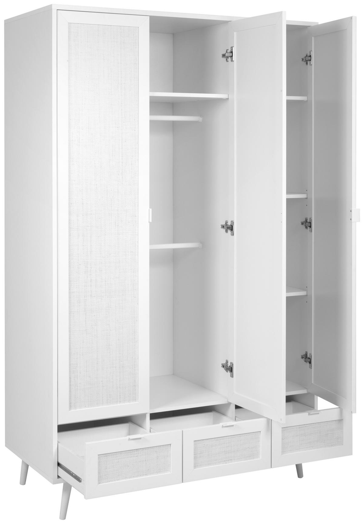 Omara Za Oblačila Dili, Bela, 120 Cm - bela, Basics, umetna masa/leseni material (120/195/55cm) - MID.YOU