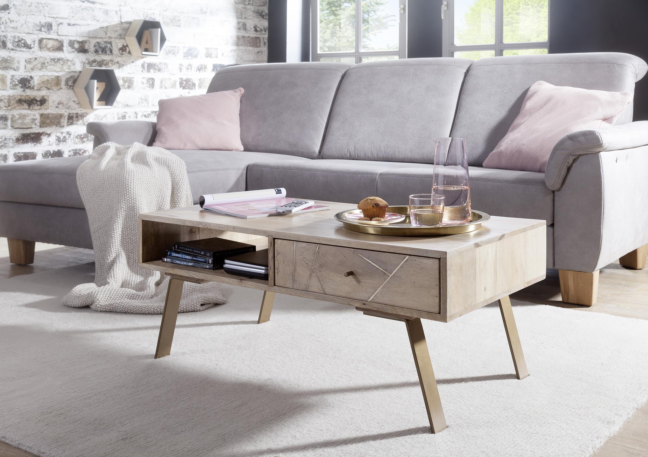Klubska Miza Sikar - rjava, Design, kovina/les (95/50/42cm) - MID.YOU