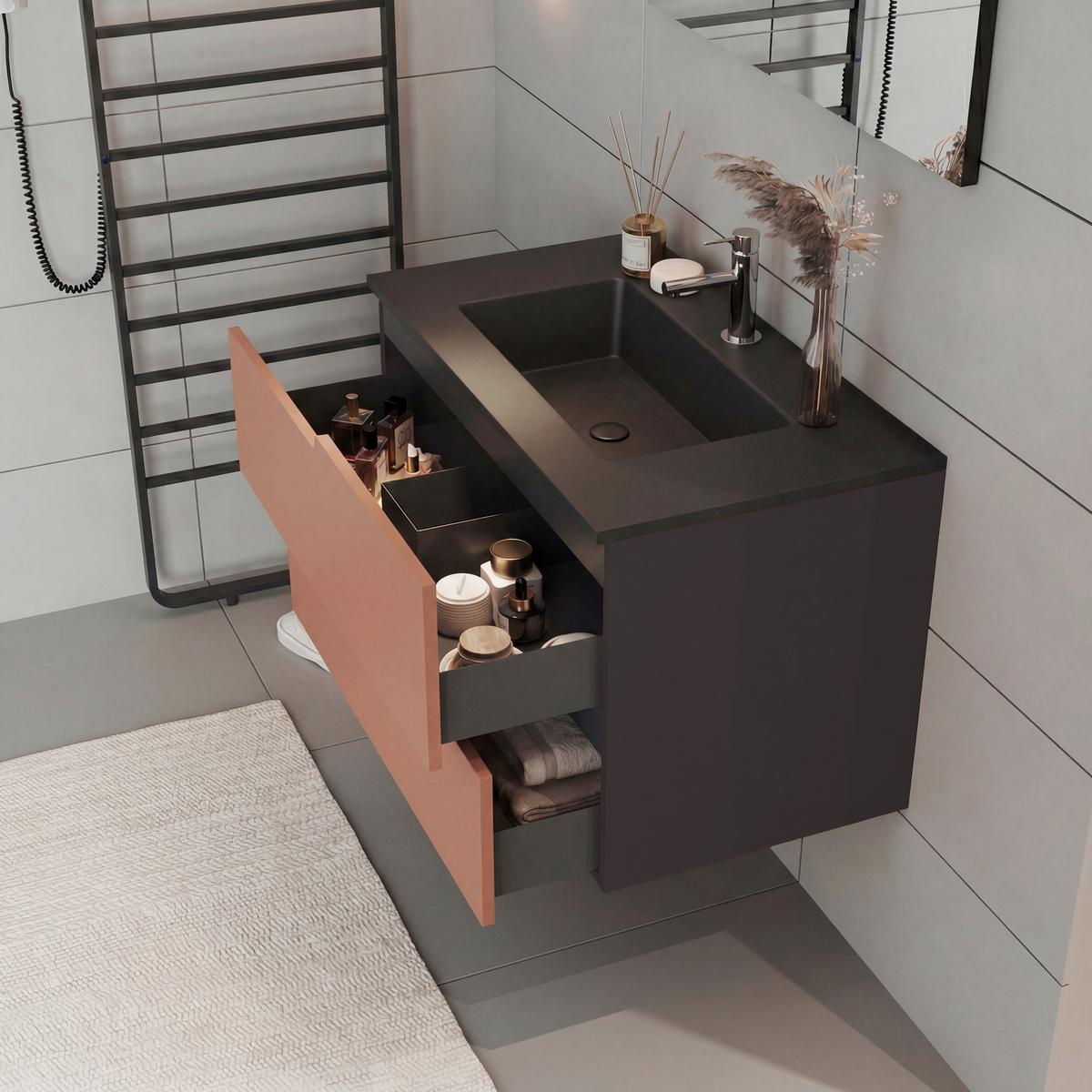 Element Ispod Umivaonika Winter - crna/antracit, Moderno, drvni materijal (80/51/46cm)