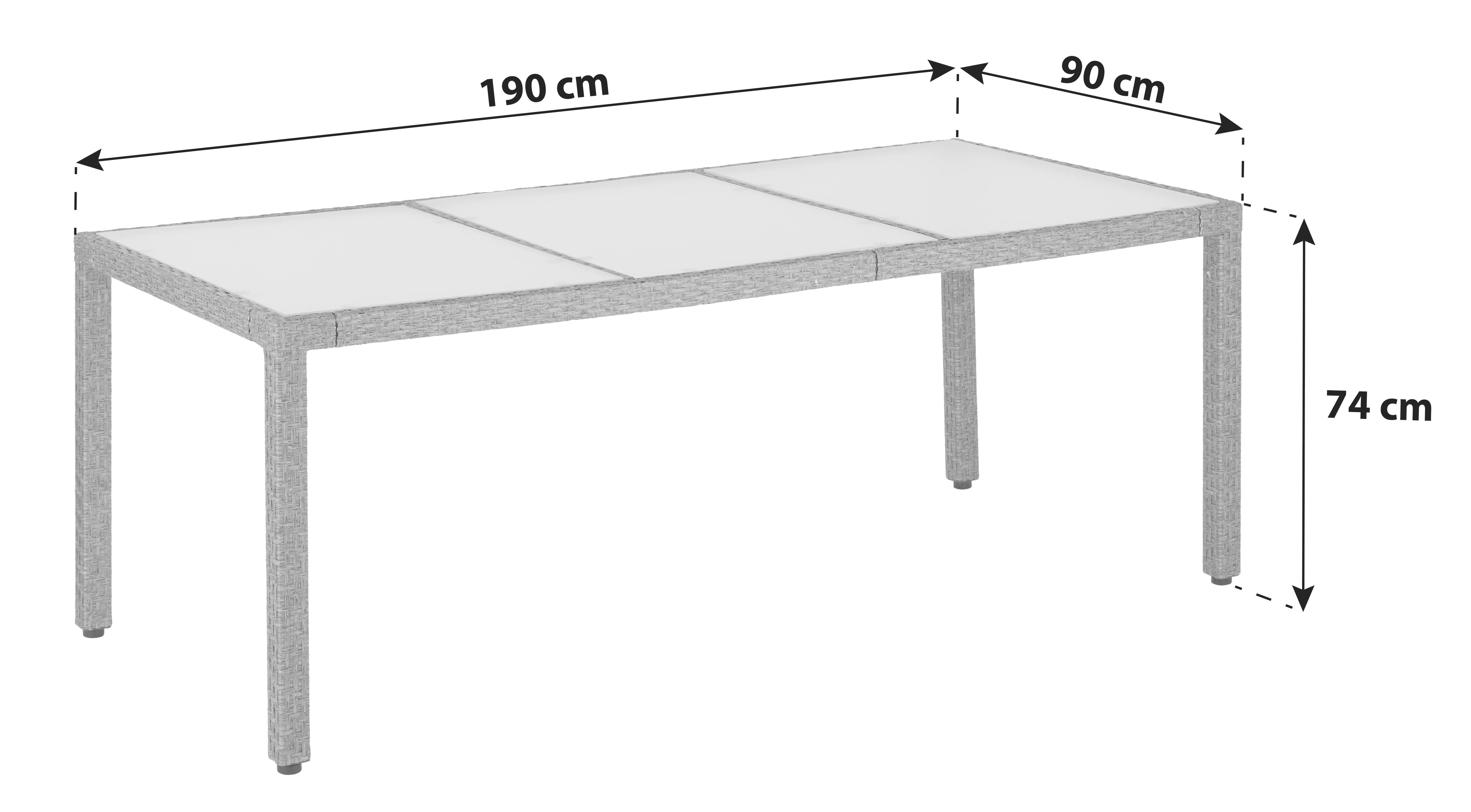 Vrtna Garnitura Eva, Sivorjava, 7-Delni Set - siva/rjava, Moderno, kovina/umetna masa - Modern Living
