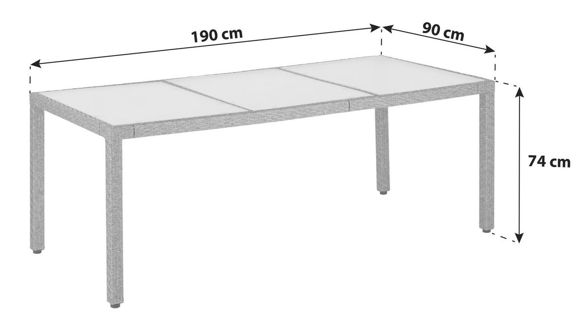 Vrtna Garnitura Eva, Sivorjava, 7-Delni Set - siva/rjava, Moderno, kovina/umetna masa - Modern Living