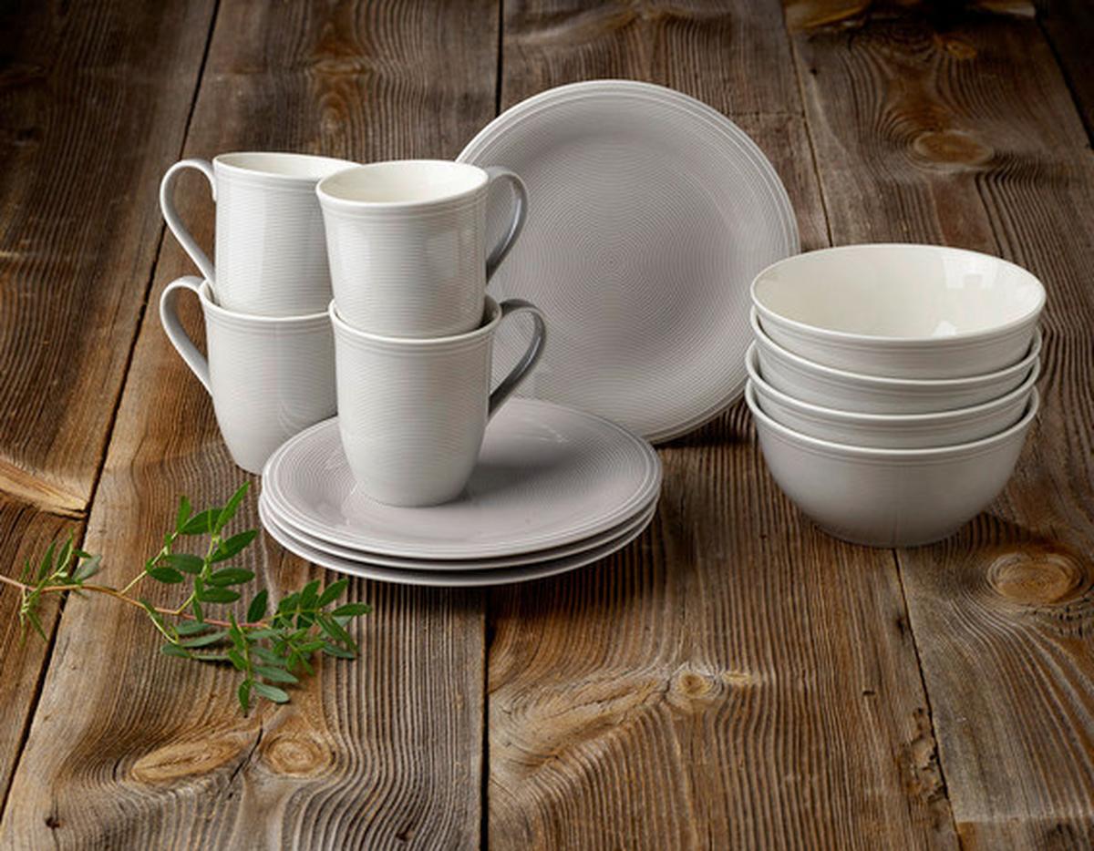 SERWIS ŚNIADANIOWY COLOR LOOP STONE - szary, Lifestyle, ceramika (29/24/23cm) - like.Villeroy & Boch