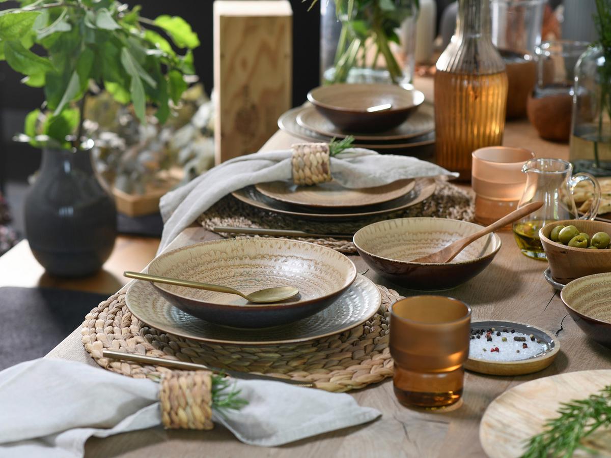 Jedilni Servis Neapel Sand, 16-Delni - rjava/peščene barve, Basics, keramika - Creatable