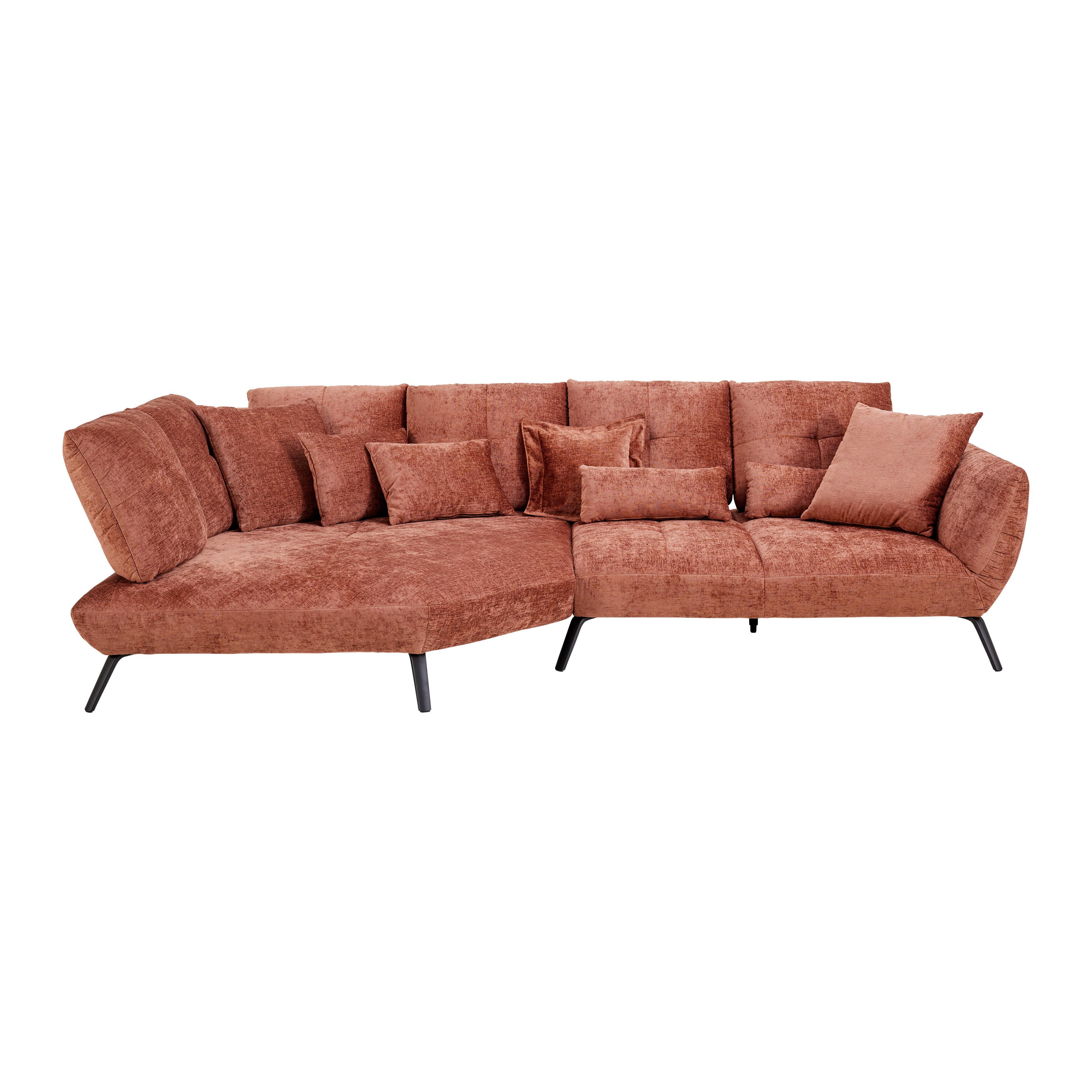 Wohnlandschaft Trendy Kupferfarben - Kupferfarben, MODERN, Holzwerkstoff/Textil (336-320/93/169-185cm) - Premium Living