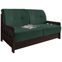 Schlafsofa Camino Holzkorpus Nussbaum/Dunkelgrün - Dunkelgrün/Nussbaumfarben, MODERN, Holz/Textil (154/88/90cm) - Livetastic