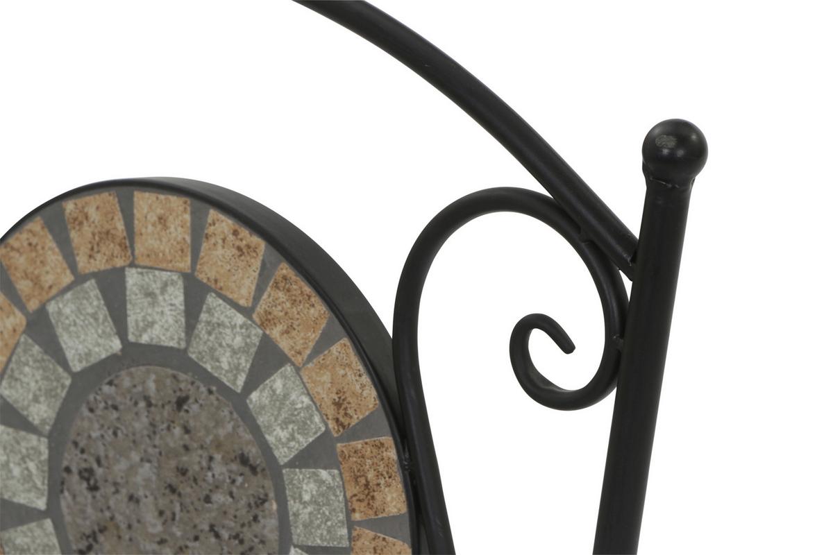 Gartenstuhl Schwarz Mosaik klappbar - Multicolor/Schwarz, MODERN, Keramik/Metall (39/88,5/49,5cm) - Siena Garden
