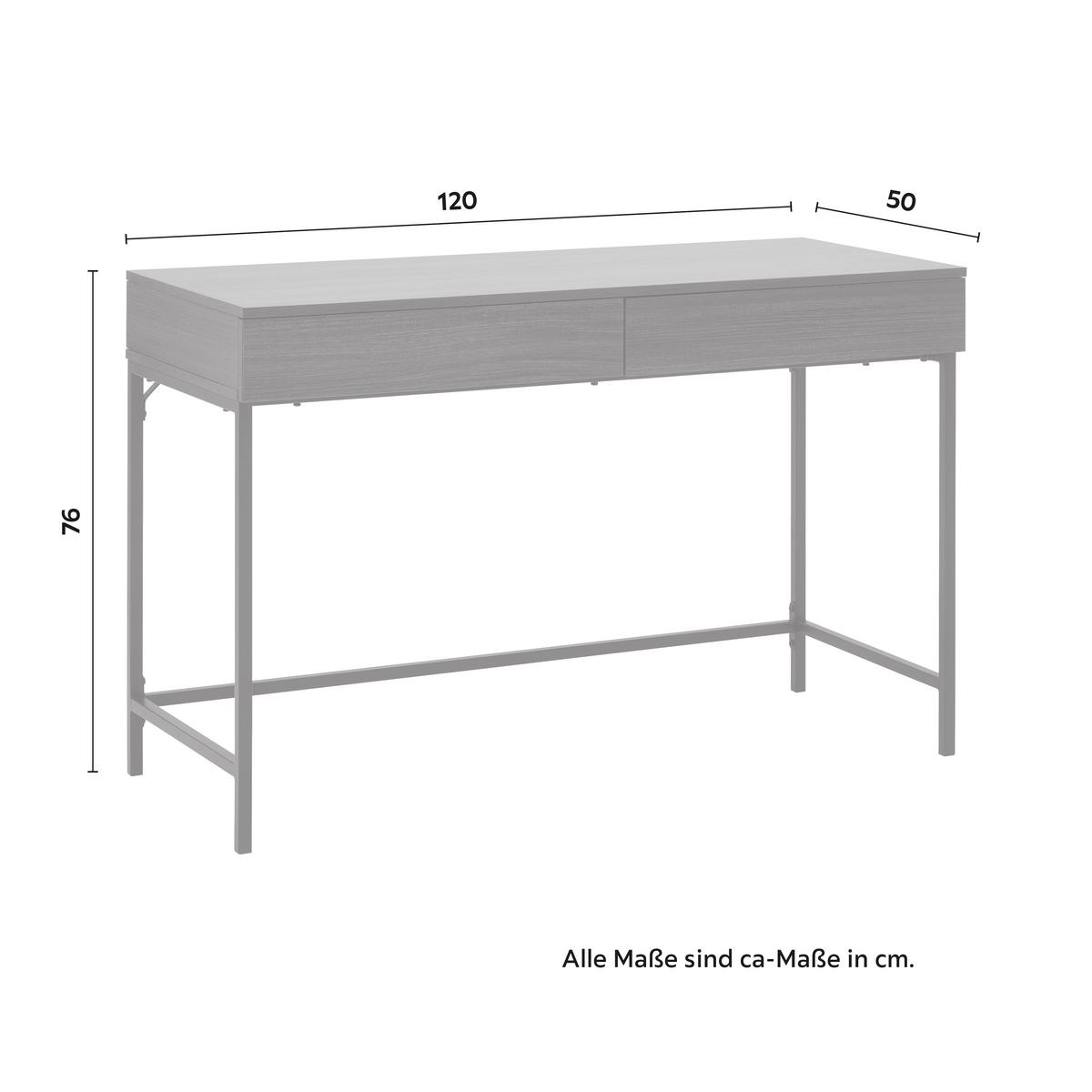 BIURKO CARA - czarny/szary, Modern, metal (120/50/76cm) - Bessagi Home