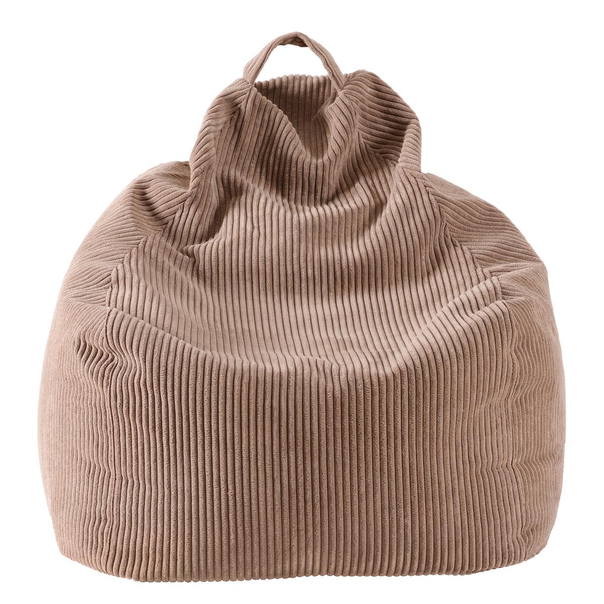 Sitzsack Cord mit Zip ca. 80x85x80 cm Hellbraun - Hellbraun, Trend, Textil (80/85/80cm) - Livetastic