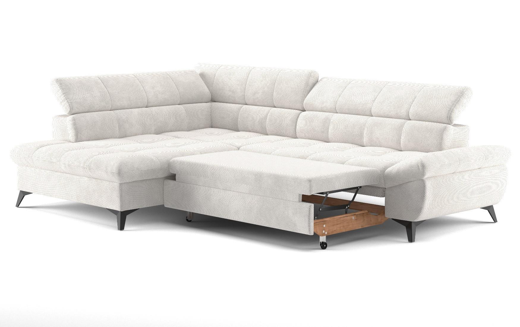 Sarokkanapé Apollo - krémszínű, Modern, faalapú anyag/textil (201/78/296cm) - Mömax
