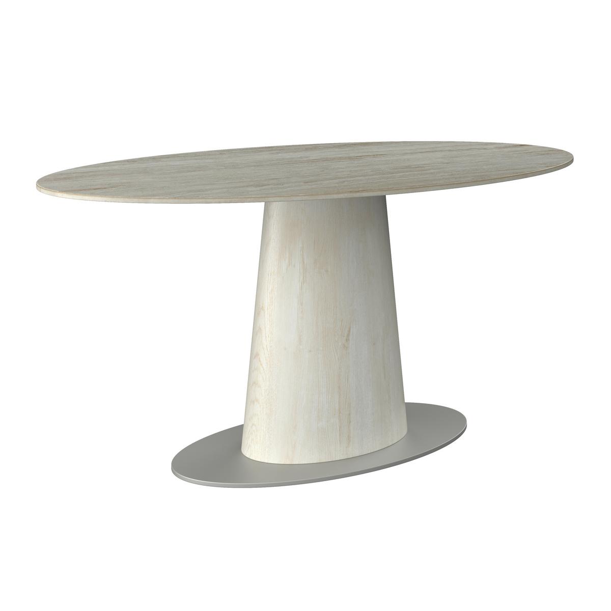 Esstisch Thiago Creme MDF/Stein ca. 160x90 cm - Creme, MODERN, Holzwerkstoff/Stein (160/90/76cm) - Bessagi Home