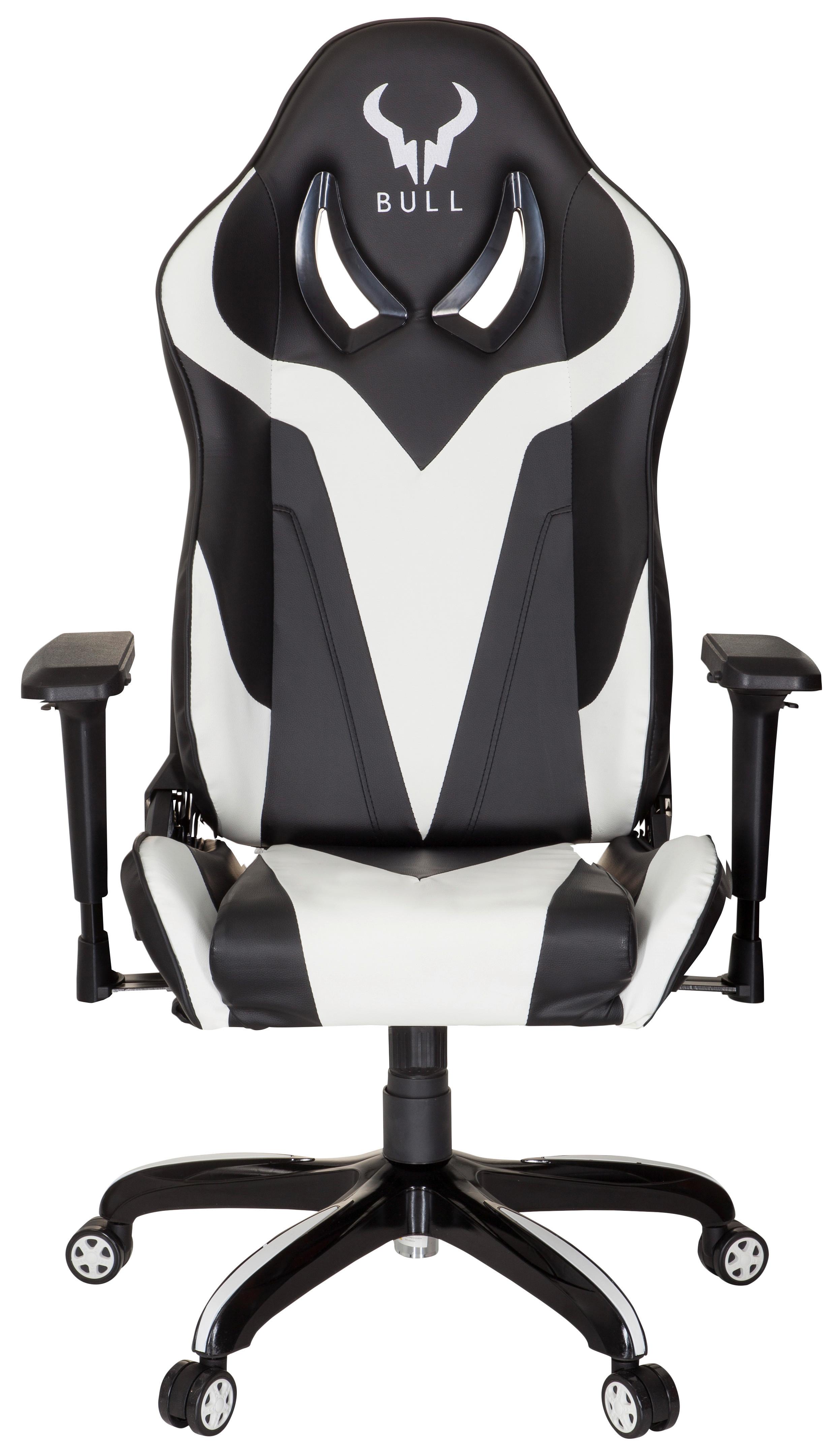 Gaming Stol Promoter I, Črna, Bela - črna/bela, Moderno, umetna masa/tekstil (74/133/67cm) - MID.YOU
