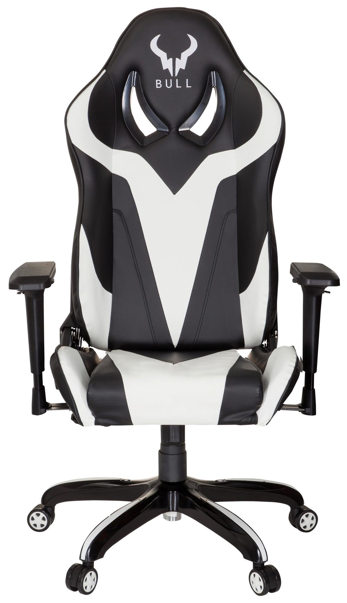 Gaming Stol Promoter I, Črna, Bela - črna/bela, Moderno, umetna masa/tekstil (74/133/67cm) - MID.YOU