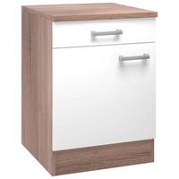 Kuhinjski Donji Element Lexa - bijela/boje aluminija, Moderno, drvni materijal/plastika (60/85/60cm) - FlexWell
