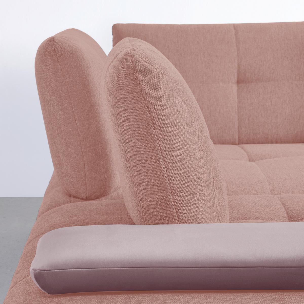 Wohnlandschaft Trendy Rosa/Flieder - Flieder/Schwarz, MODERN, Holzwerkstoff/Textil (250/93/310cm) - Premium Living