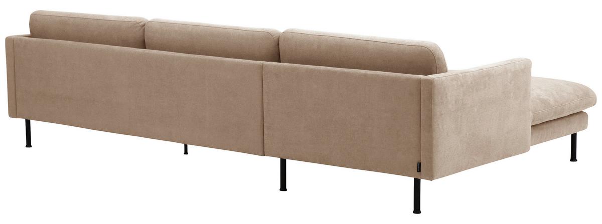 Ecksofa Nathan in Beige Flachgewebe - Beige/Schwarz, MODERN, Textil/Metall (160/286cm) - Max Winzer