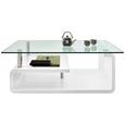 Couchtisch in Weiß - Klar/Weiß, MODERN, Glas/Holzwerkstoff (120/40/65cm) - Modern Living Couchtisch in Weiß - Klar/Weiß, MODERN, Glas/Holzwerkstoff (120/40/65cm) - Modern Living