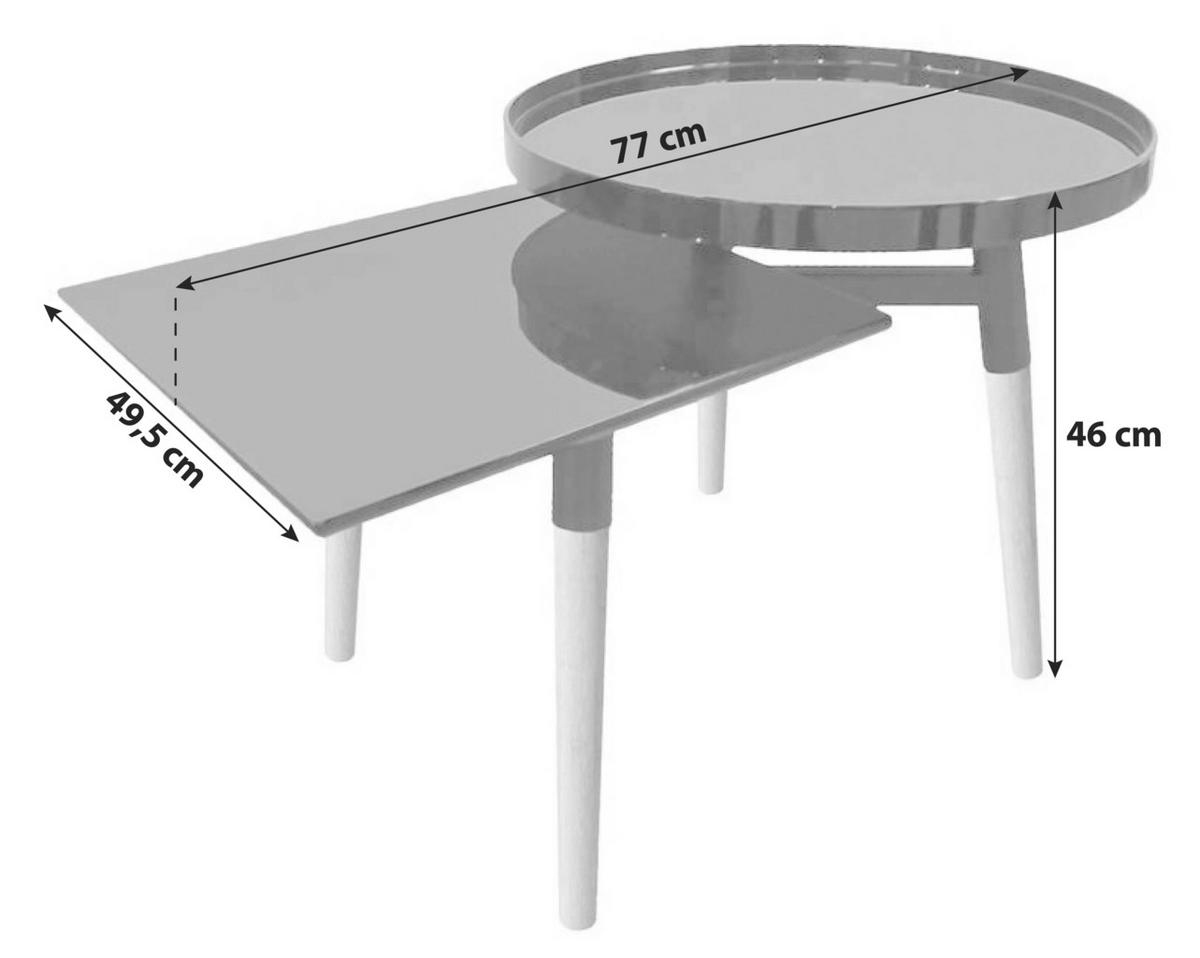 BEISTELLTISCH 4LHNP - Schwarz/Braun, Basics, Holz/Holzwerkstoff (49,5/77/46cm) - Kayoom