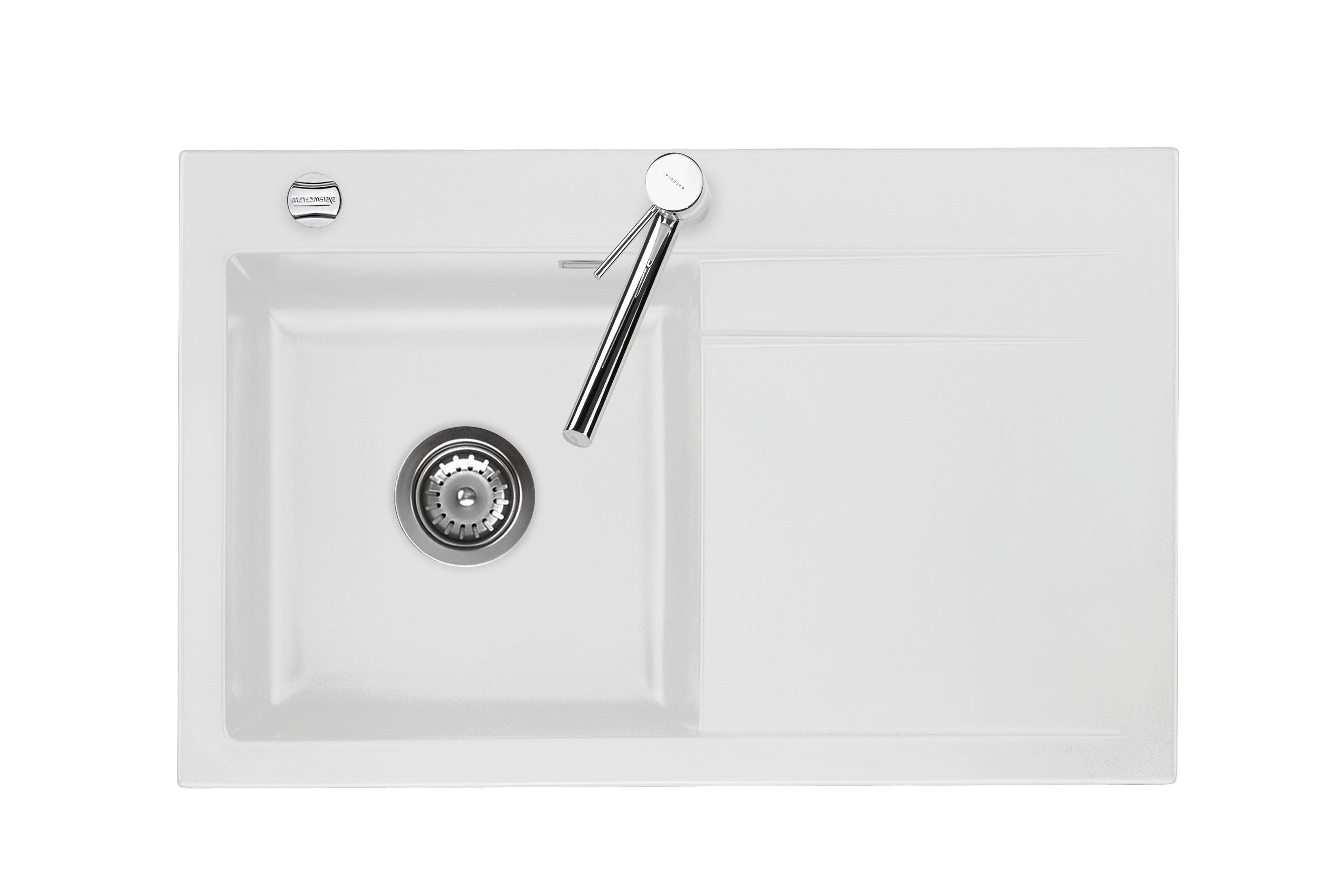 Spüle Stema80 Weiß ca. 80x51cm - Weiß, MODERN (80/51cm) - Systemceram