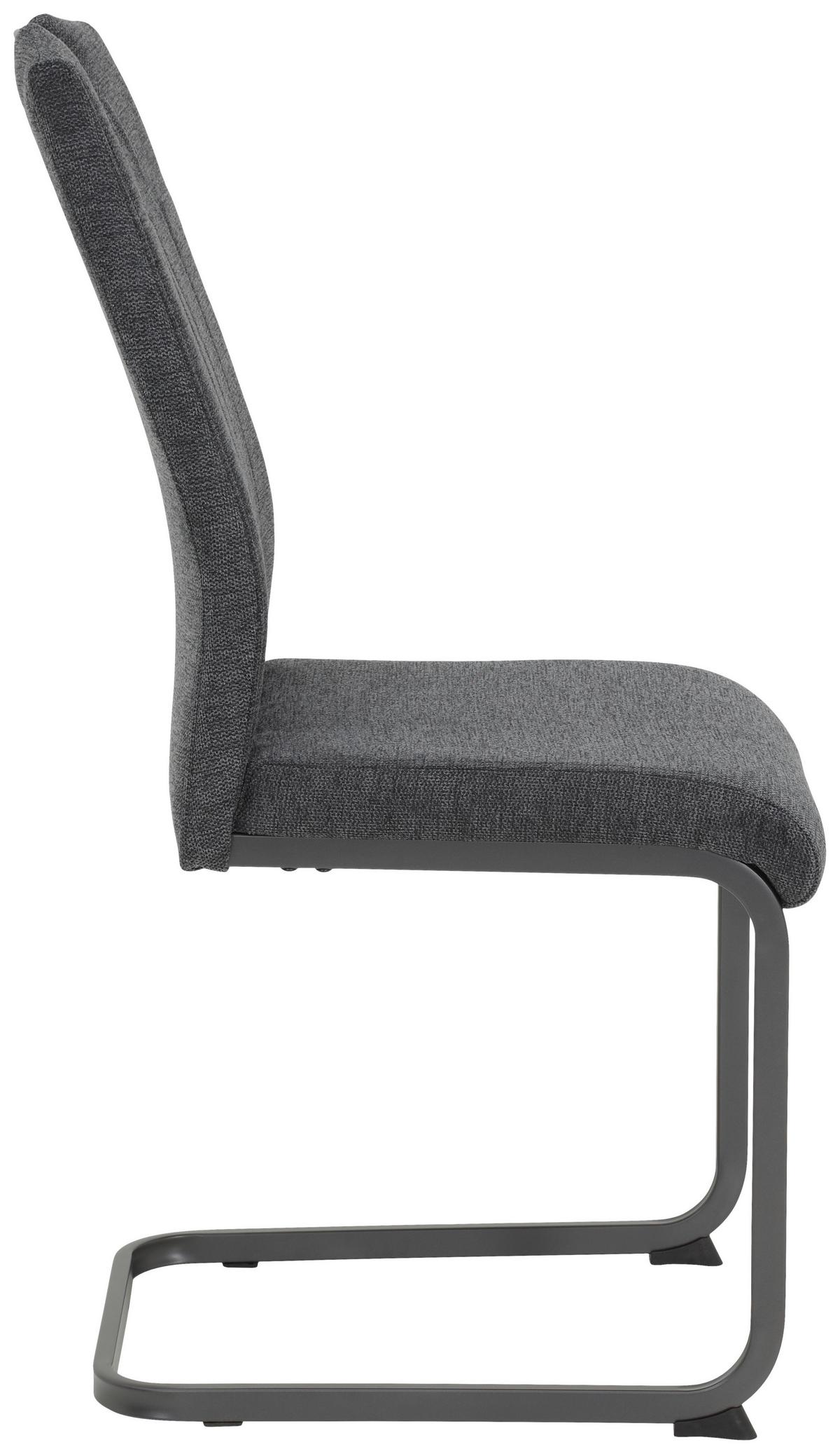 Schwingstuhl-Set Britta S 4er-Set ca. 44x100cm Anthrazit - Anthrazit/Grau, MODERN, Textil/Metall (44/100/59cm) - MID.YOU