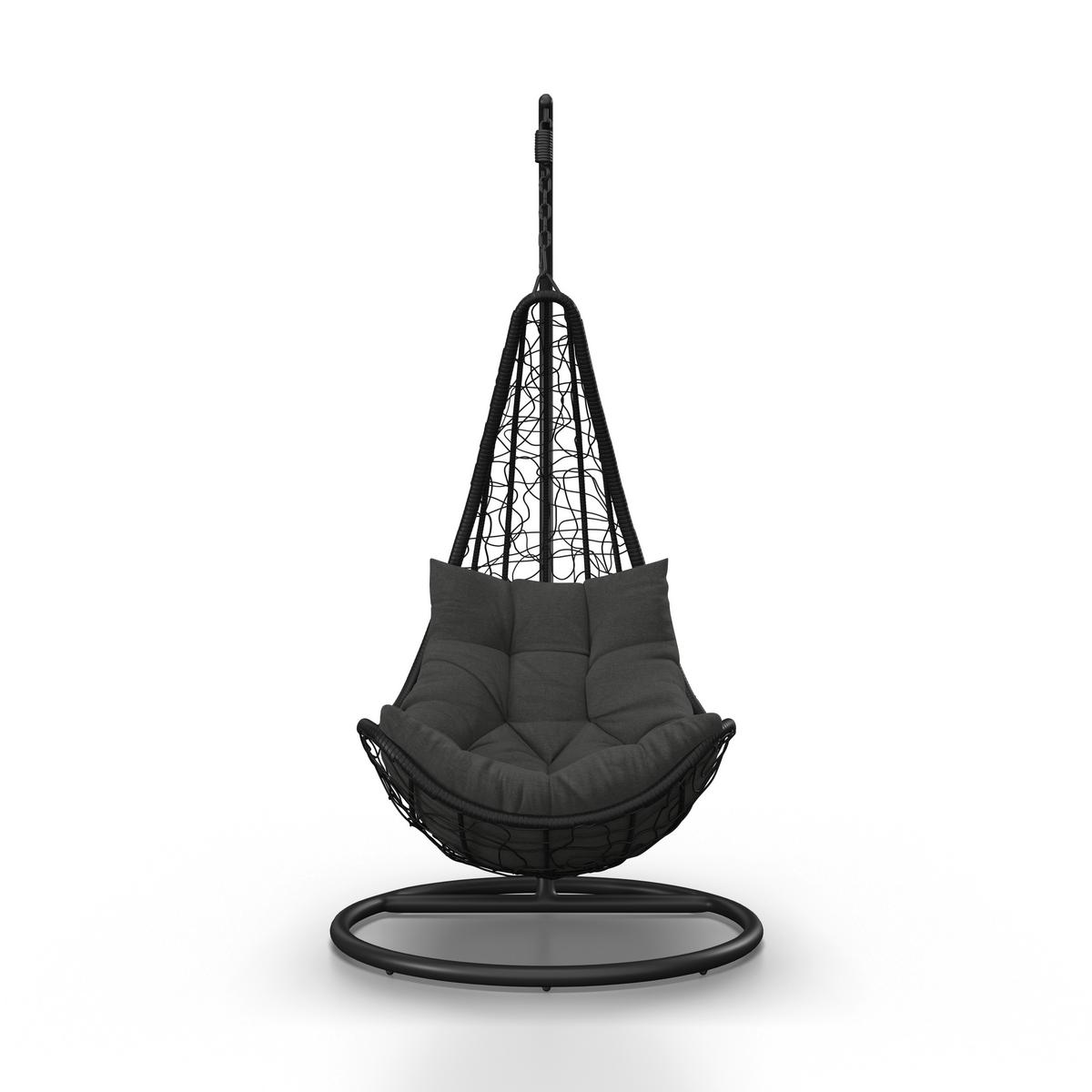 Függőfotel Rosi - sötétszürke, Modern, műanyag/textil (95/196/96cm) - Bessagi Garden
