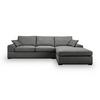 Ecksofa Veda Grau Flachgewebe - Schwarz/Grau, Basics, Holz/Textil (308/186cm) - MID.YOU