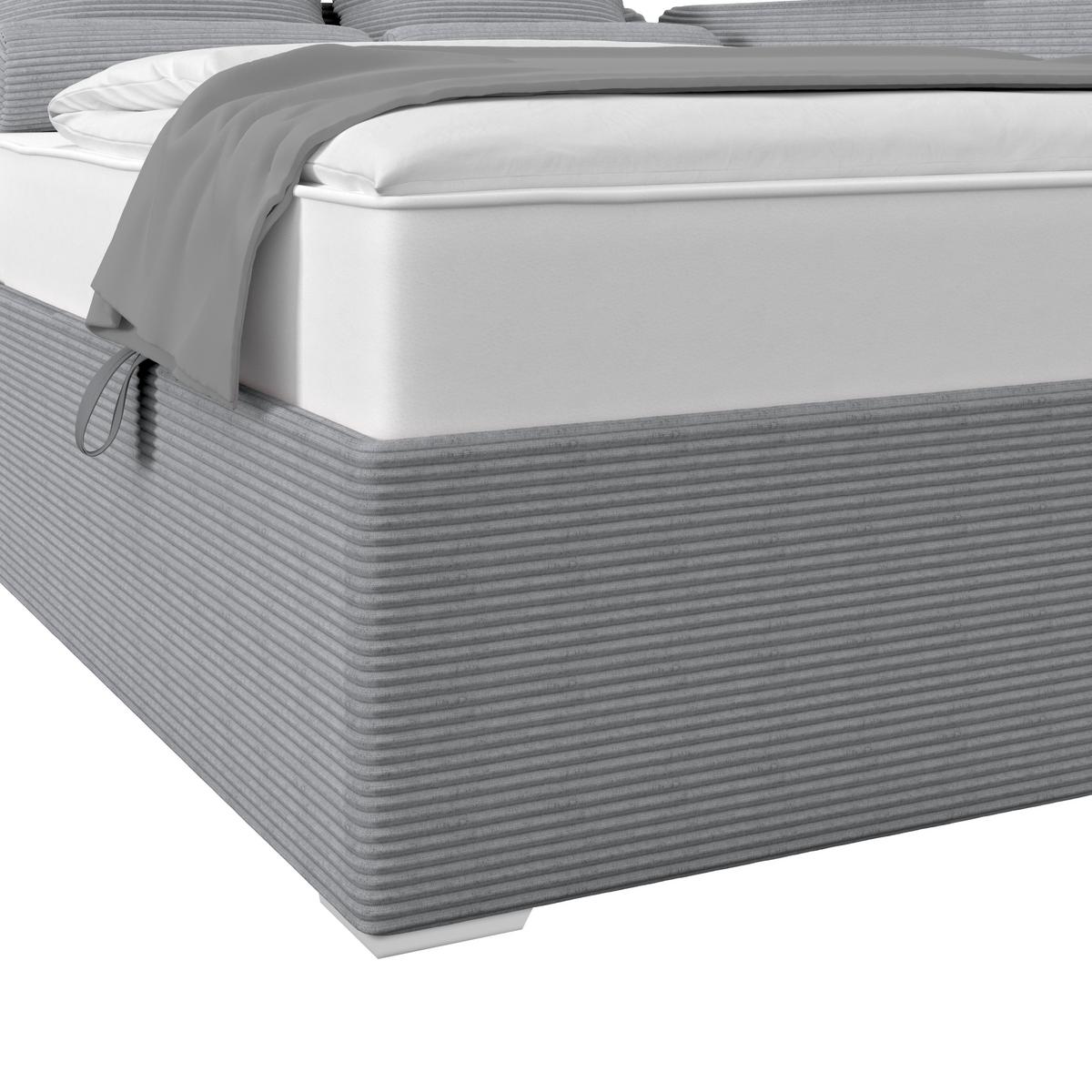 POLSTERBETT REMI - Silberfarben, Modern, Holz/Textil (120/200cm)