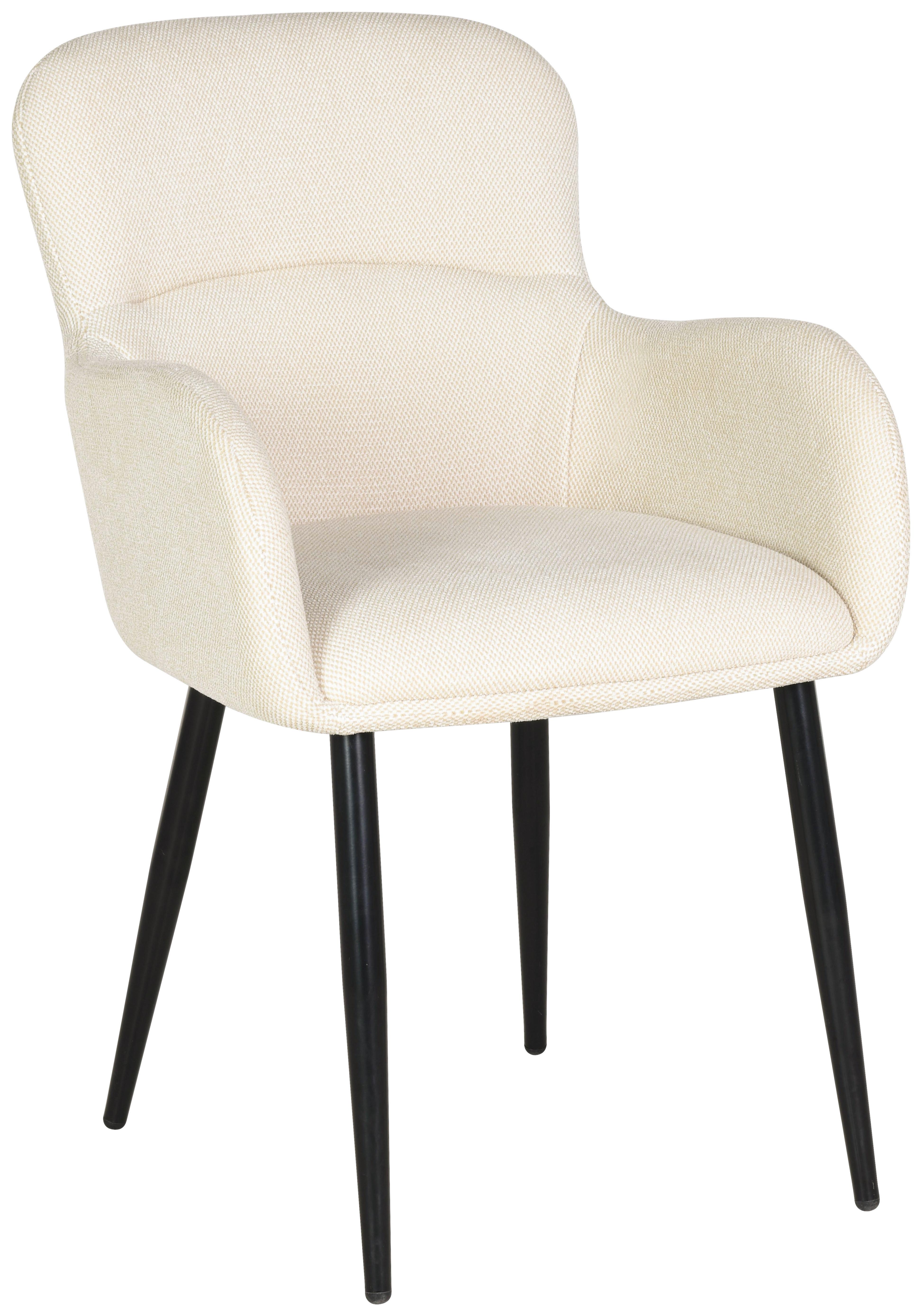 Naslanjač Selena, Bež - črna/bež, Konvencionalno, kovina/tekstil (56/88/61cm)
