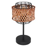 Stolna Svjetiljka Tamno Smeđa Boja - tamno smeđa/crna, Natur, metal/prirodni materijali (17/32cm) - Globo