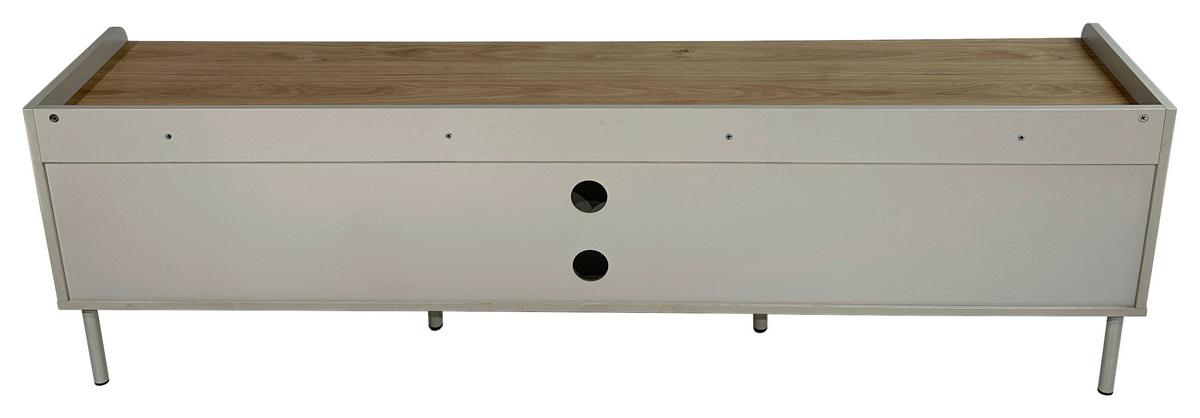 KOMODA NISKA SNOW - kolor dębowy/jasnoszary, Design, materiał drewnopochodny/metal (180/54/40cm) - Milino