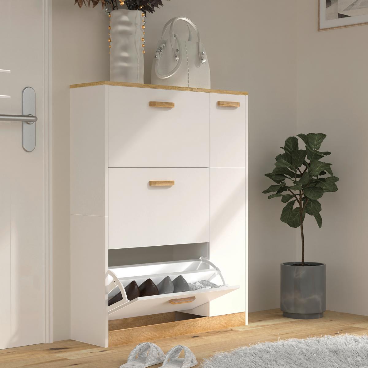 Kopalnica Bitila 100, Bela, Barva Hrasta, 4-Delno - črna/bela, Moderno, kovina/umetna masa (135cm) - MID.YOU