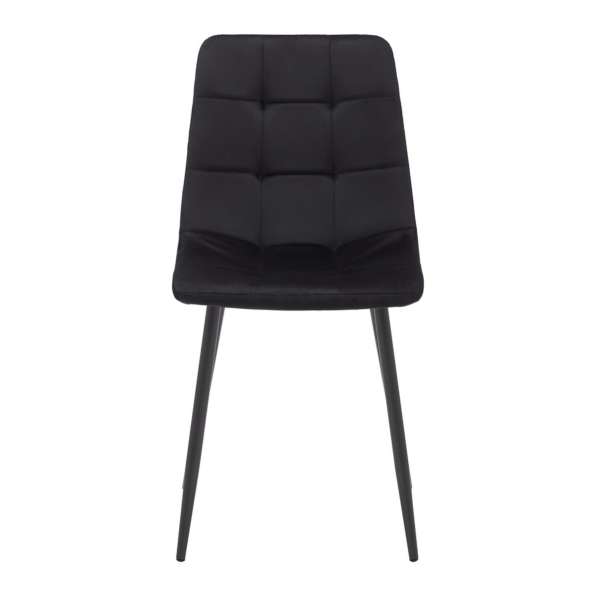 Stuhl Ria Schwarz Samt Gepolstert - Schwarz, MODERN, Holz/Textil (43,5/87/54cm) - Bessagi Home