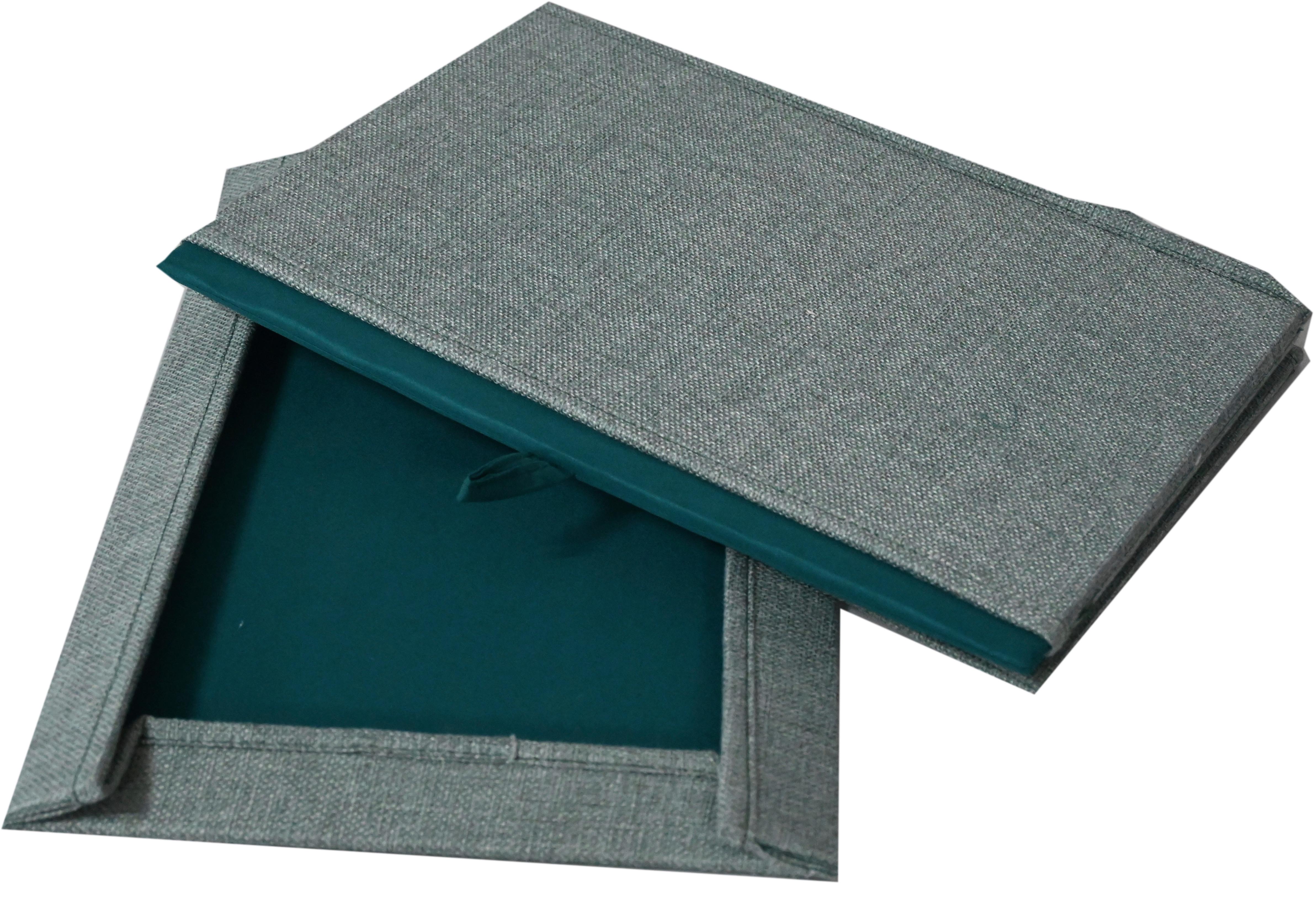 BOÎTE PLIANTE CINDY - ENV. 23L -EXT- - vert, MODERN, carton/textile (38/26/24cm) - Mömax