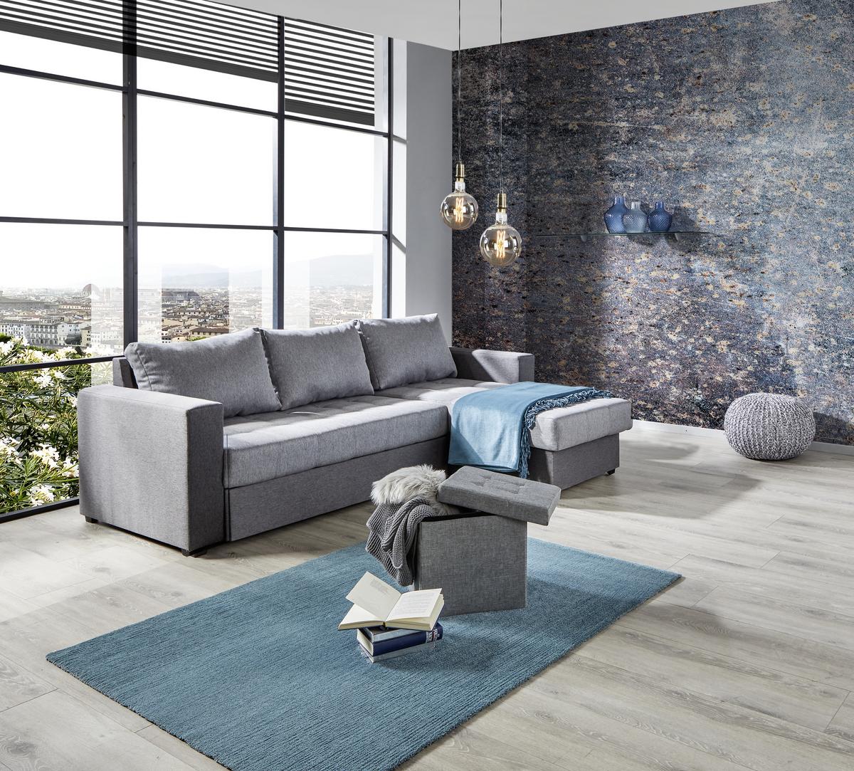 Sedežna Garnitura Atlanta, Z Ležiščem - črna/antracit, Moderno, tekstil (230/160cm) - Mömax