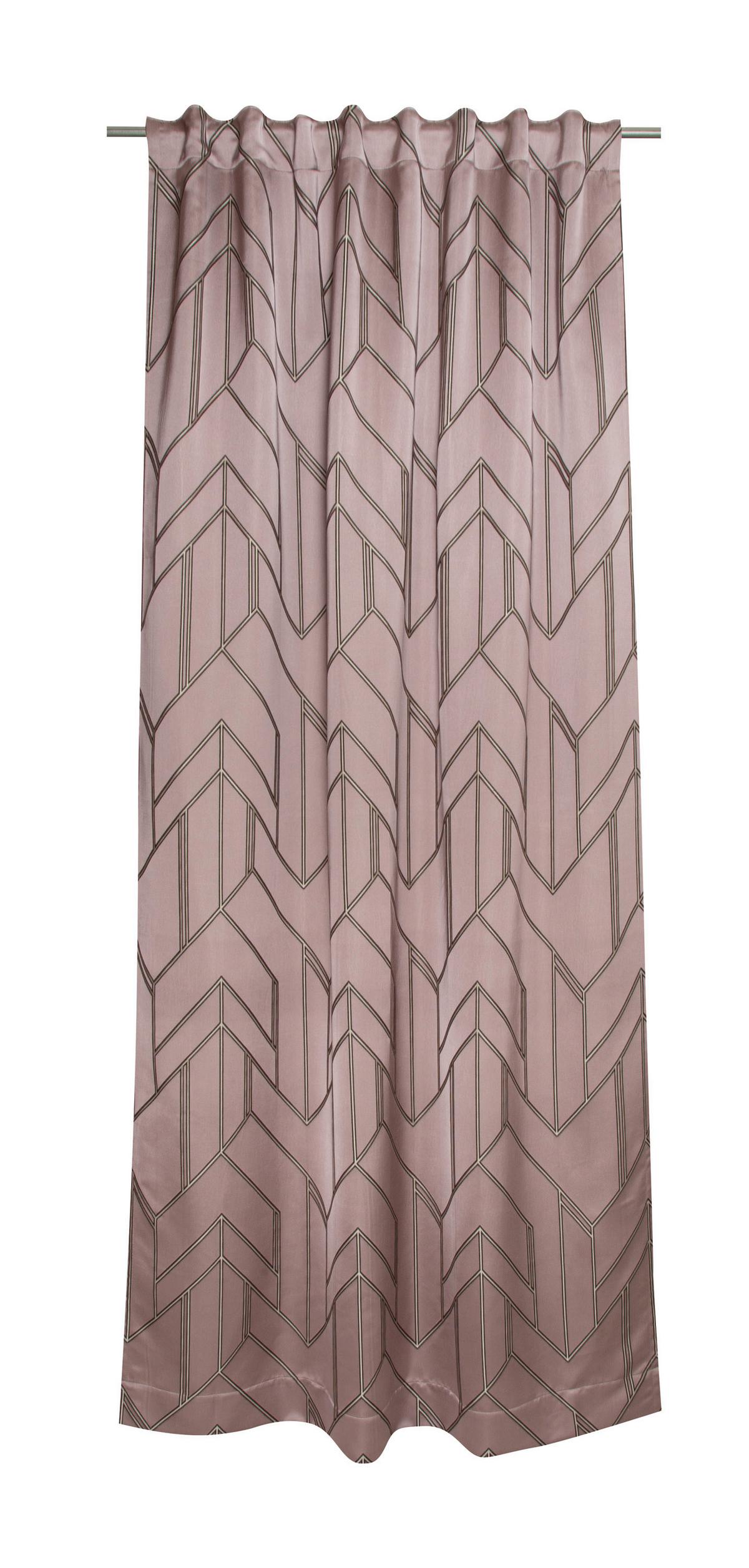 ZASŁONA GOTOWA ELIAN - brudny róż/szary, Basics, tkanina (130/250cm) - Schöner Wohnen