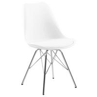 KRZESŁO ERIS - biały/kolor chromowy, Trend, tworzywo sztuczne/metal (48,5/85,5/54cm) - Carryhome