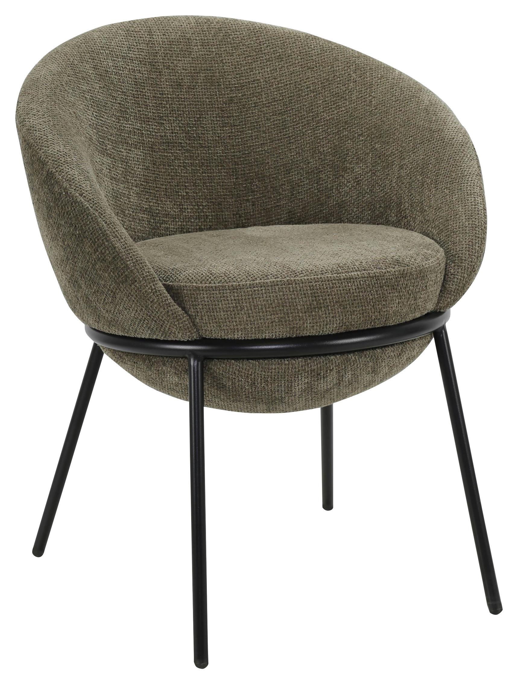 KRZESŁO Z PODŁOKIETNIKAMI BOWIE - beżowy/zielony, Design, metal/tkanina (61/76,5/59cm) - Novel