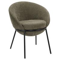 KRZESŁO Z PODŁOKIETNIKAMI BOWIE - beżowy/zielony, Design, metal/tkanina (61/76,5/59cm) - Novel