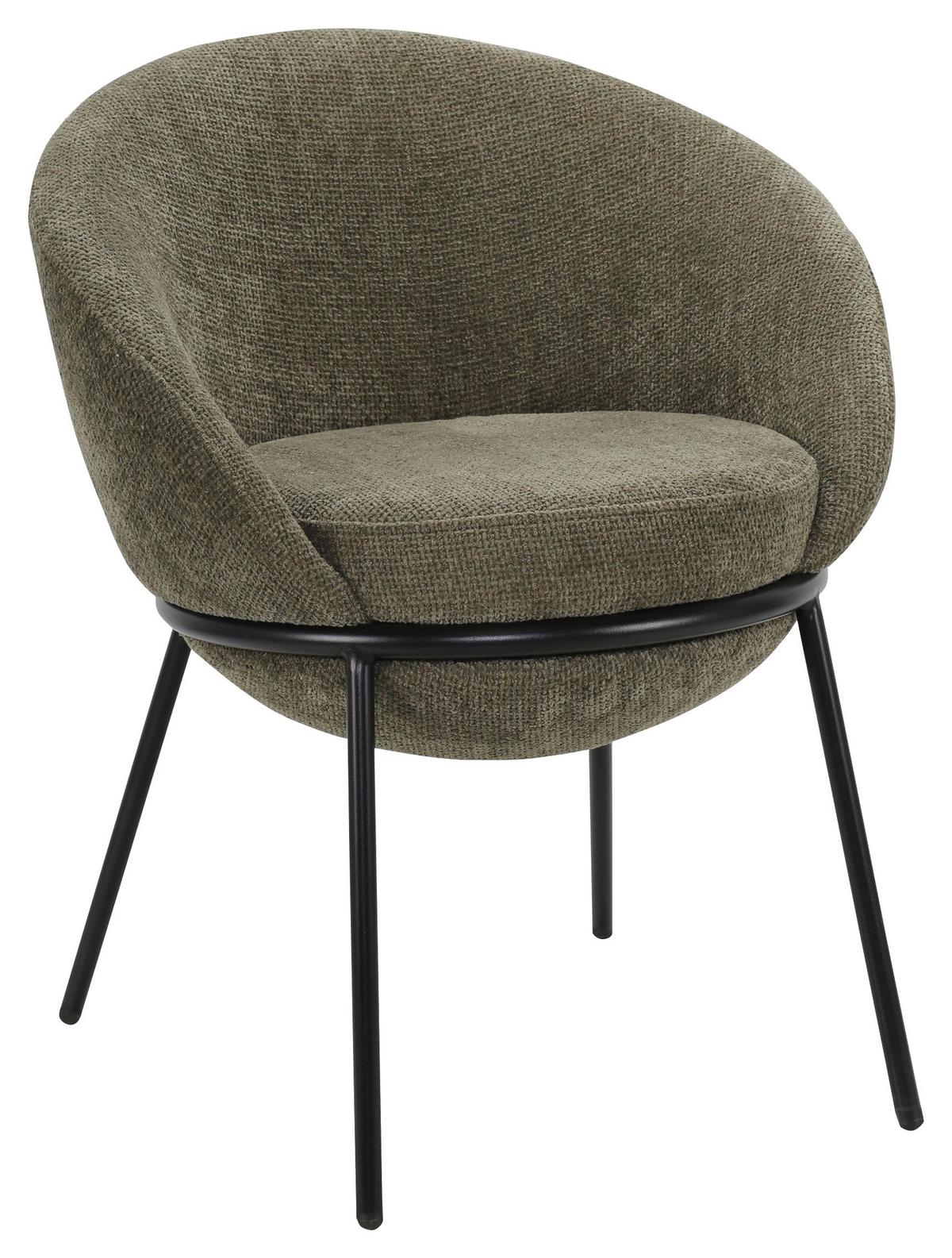 KRZESŁO Z PODŁOKIETNIKAMI BOWIE - beżowy/zielony, Design, metal/tkanina (61/76,5/59cm) - Novel