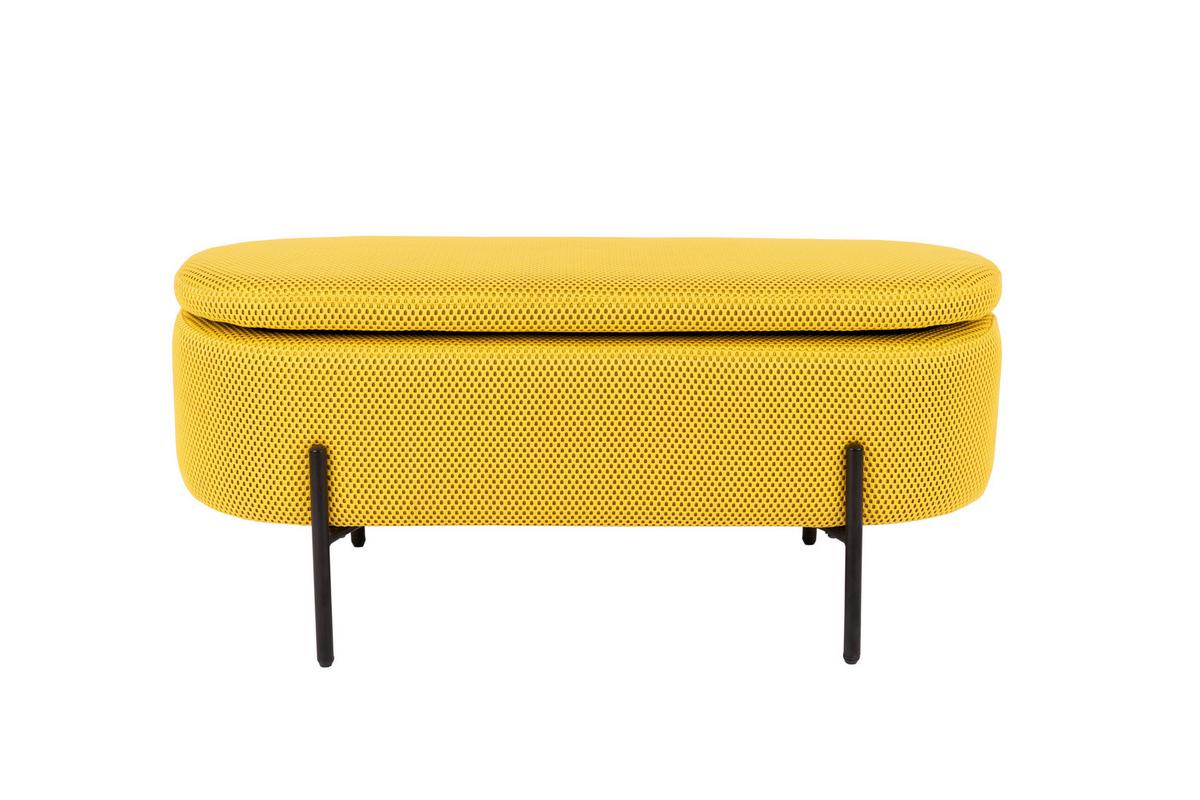 Hockerbank B412827-13 Carla - Gelb/Schwarz, Design, Textil/Metall (95/36/43cm) - Globo