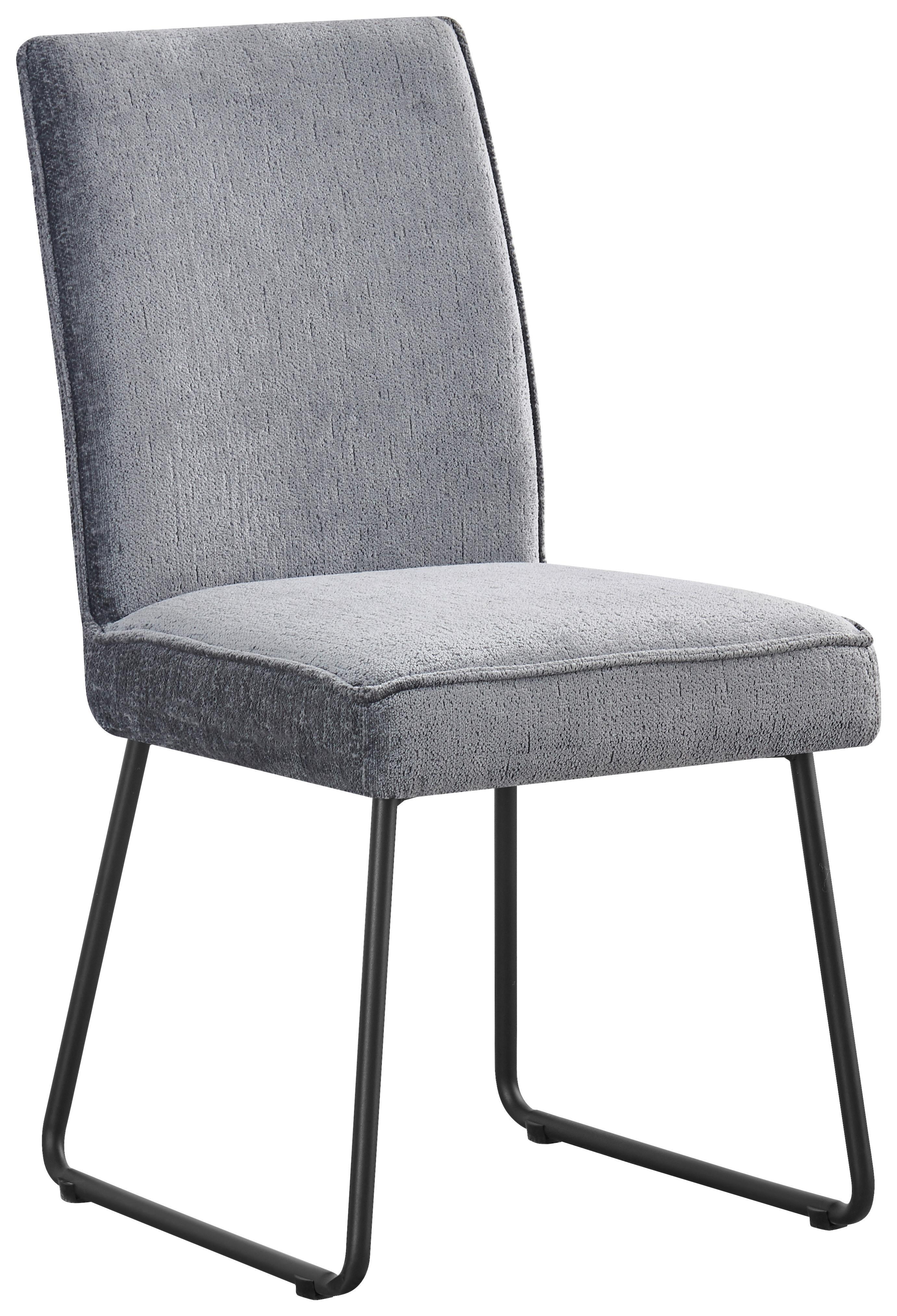 Stuhl Cora 2 Dunkelgrau/Schwarz - Dunkelgrau/Schwarz, MODERN, Textil/Metall (47/90/61cm) - Mömax