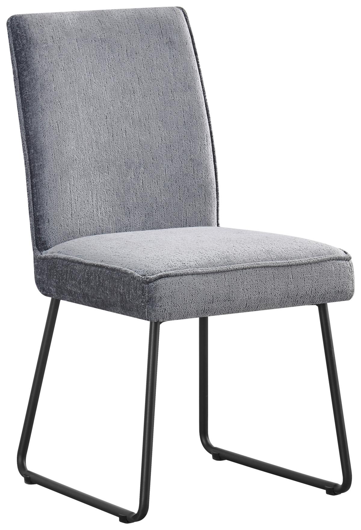 Stuhl Cora 2 Dunkelgrau/Schwarz - Dunkelgrau/Schwarz, Modern, Textil/Metall (47/90/61cm) - Mömax