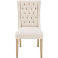 Stuhl in Creme/eschefarben - Eschefarben/Creme, ROMANTIK / LANDHAUS, Holz/Textil (51/104/63cm) - ZANDIARA