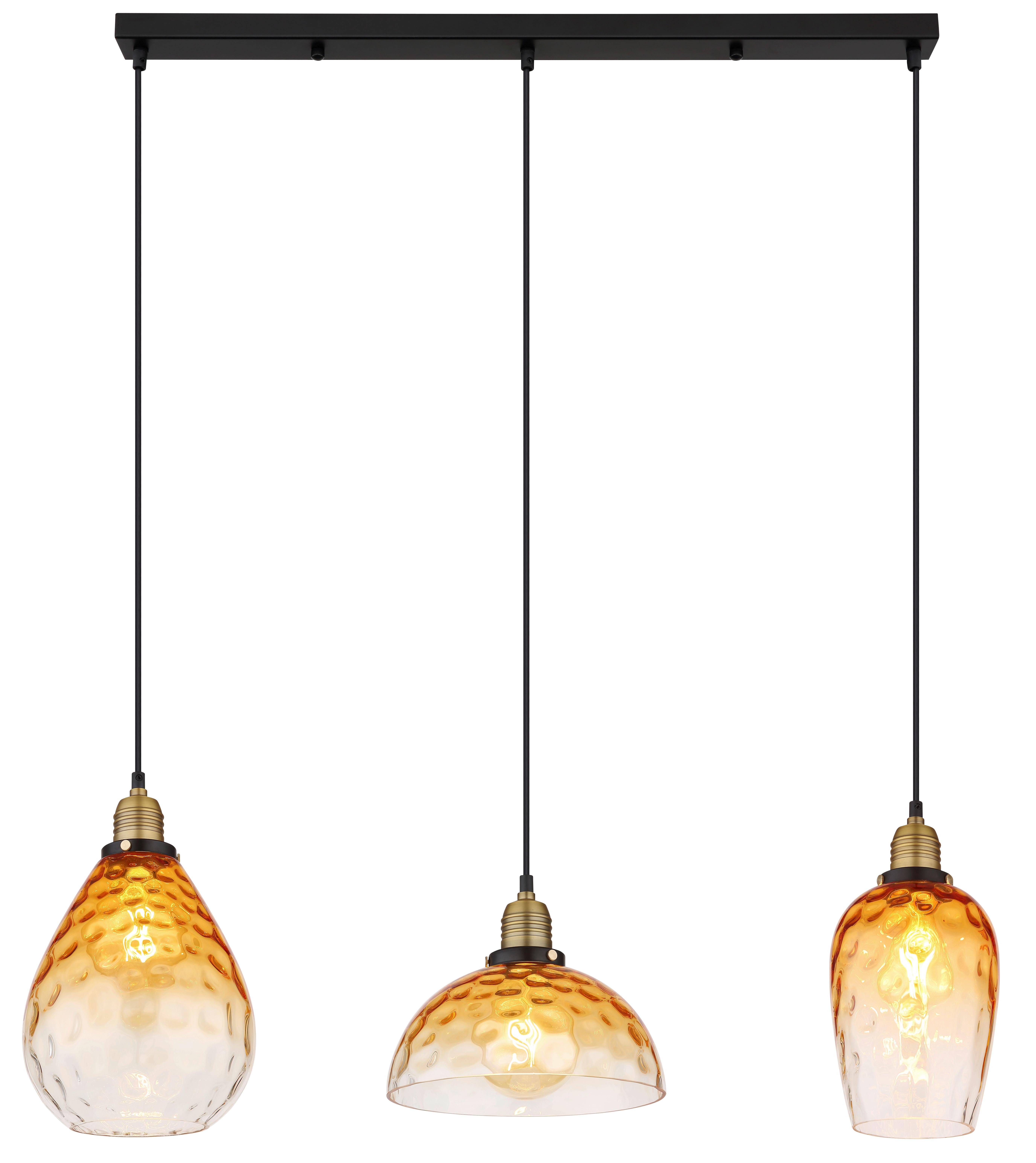 Hängeleuchte Salvy Messingfarben max. 60 Watt - Klar/Messingfarben, KONVENTIONELL, Glas/Metall (91/25/120cm) - Globo