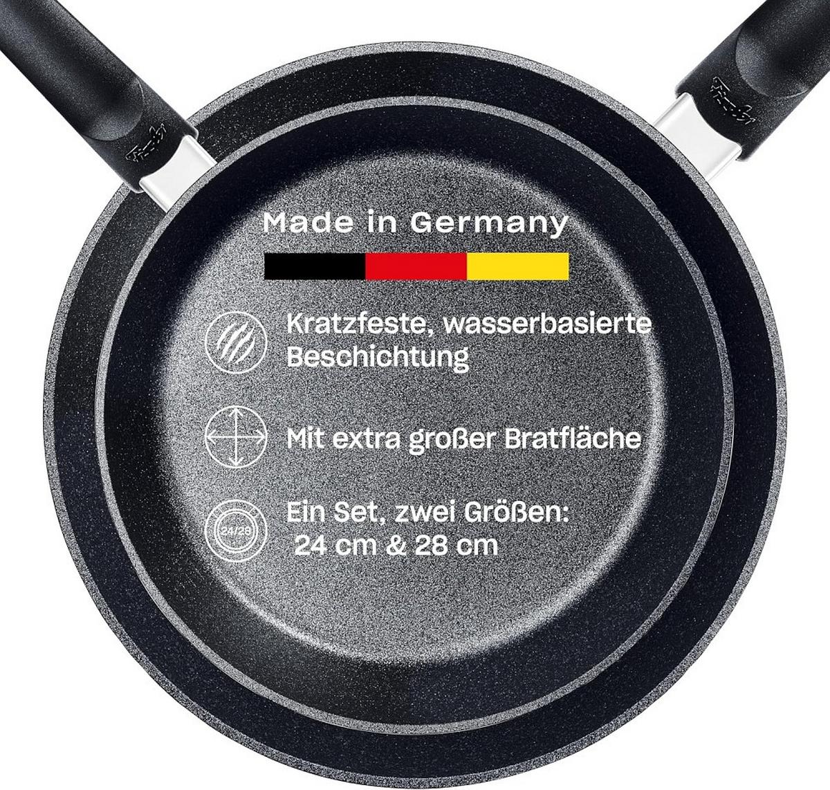 ZESTAW PATELNI 111-001-02-100/0 FISSLER - czarny, Basics, metal (24/28cm) - Fissler