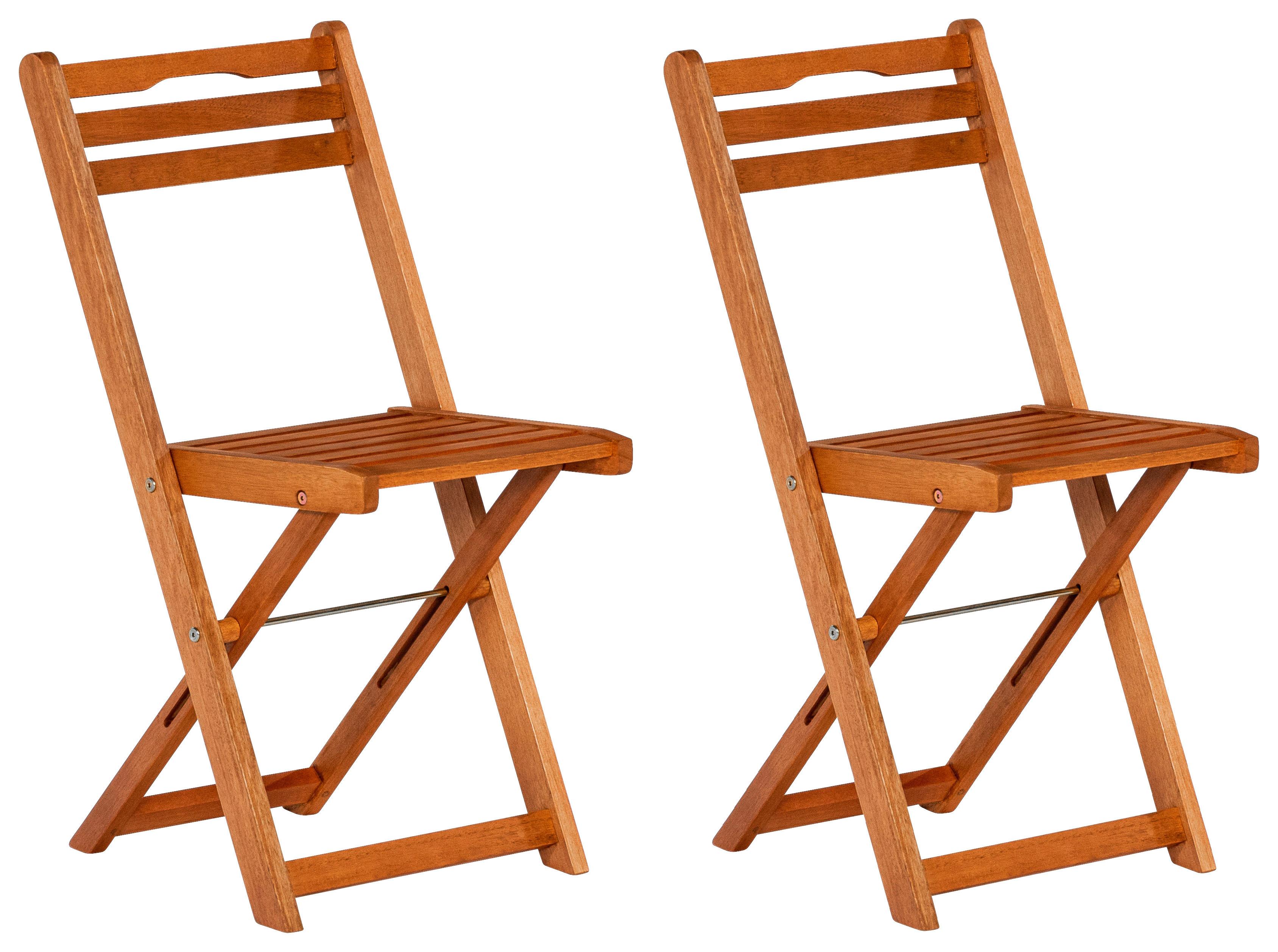 Gartenstuhl 2er-Set Porto aus Eukalyptus Natur - Naturfarben, KONVENTIONELL, Holz (40/82/49cm) - Gardenson