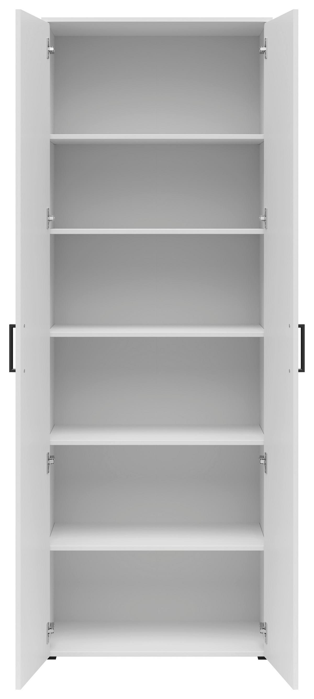 Schrank Multistauraum Weiss - Weiss/Schwarz, Modern, Holzwerkstoff/Kunststoff (70/195/40cm) - Premium Living